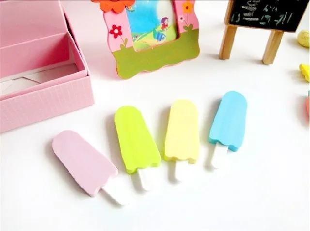 12 шт. Южная Корея творческих канцелярские резинки резиновые моделирование Мороженое фруктовое мороженое милый ластик 6,5*2,8 см многоцветный