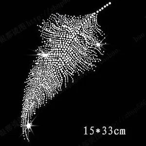 

Leaves motif rhinestones fix iron on Rhinestone transfer heat beads patch applique clothing bag decoration patches