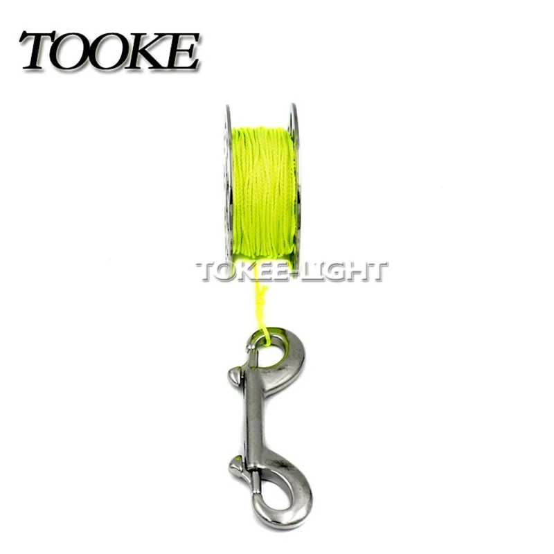 Stainless Steel Diving Finger Reel Dive Spool With Bolt Snap Clip Nylon Line 31M or 23M for Surface Marker Buoy Diver Underwater