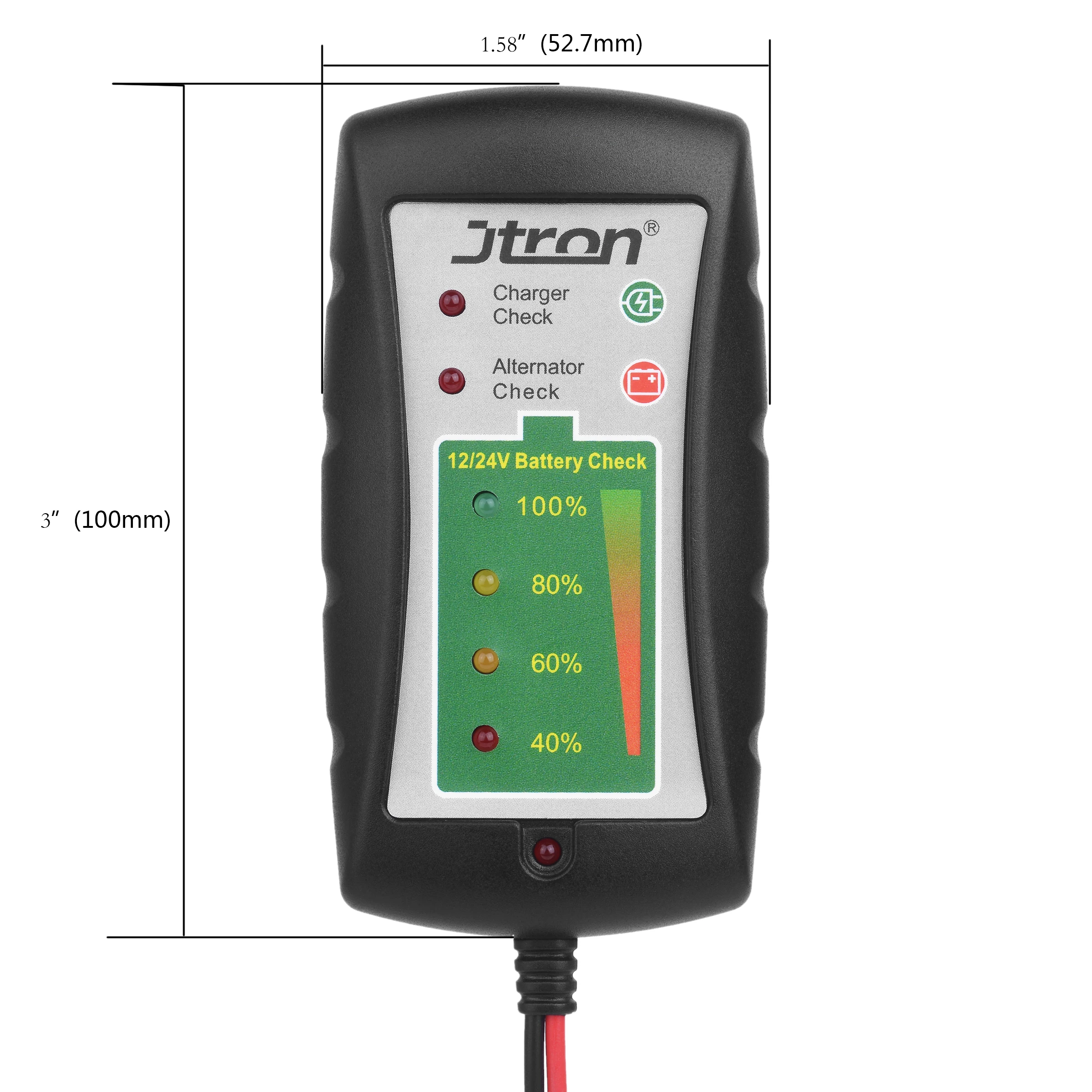 Jtron 12/24 V преобразователь автомобильной розетки постоянного тока в Батарея испытательный прибор для зажима с светодиодный задний фонарь/комплектующие диагностический тестер для автомобилей мотоциклов грузовиков Батарея проверить