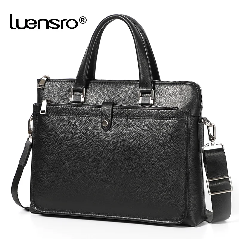 Мужской портфель LUENSRO из натуральной кожи с защитой от кражи|Портфели| |
