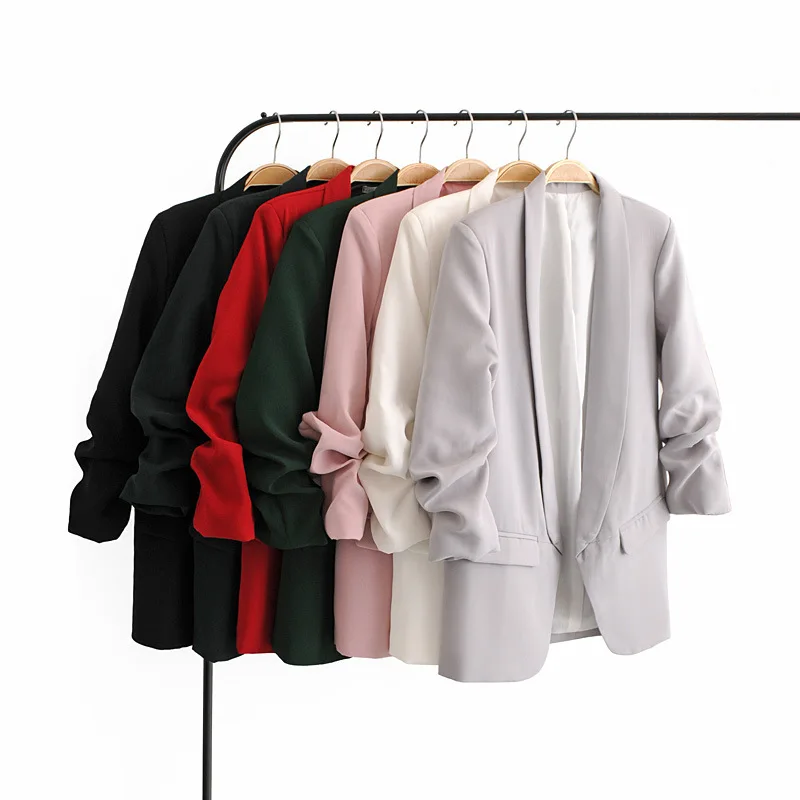 Big Pockets casual blazer jacket office lady Autumn 2019 spring Long-Sleeve Female Small Suit Big Pockets casual blazer jacket office lady Autumn 2019 spring Long-Sleeve Female Small Suit