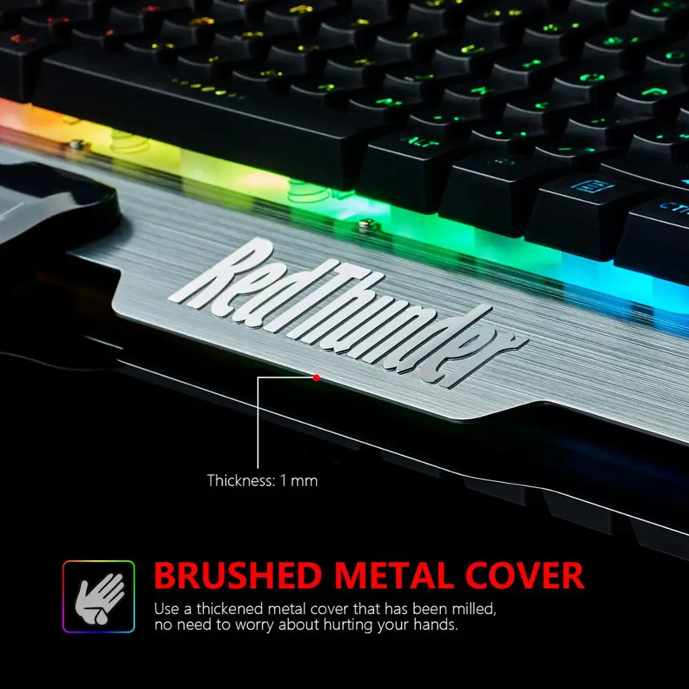 RedThunder K900 RGB Backlight Wired Gaming Keyboard 25 Keys Anti-ghosting Ergonomics Keyboard for Desktop Gaming and Typing