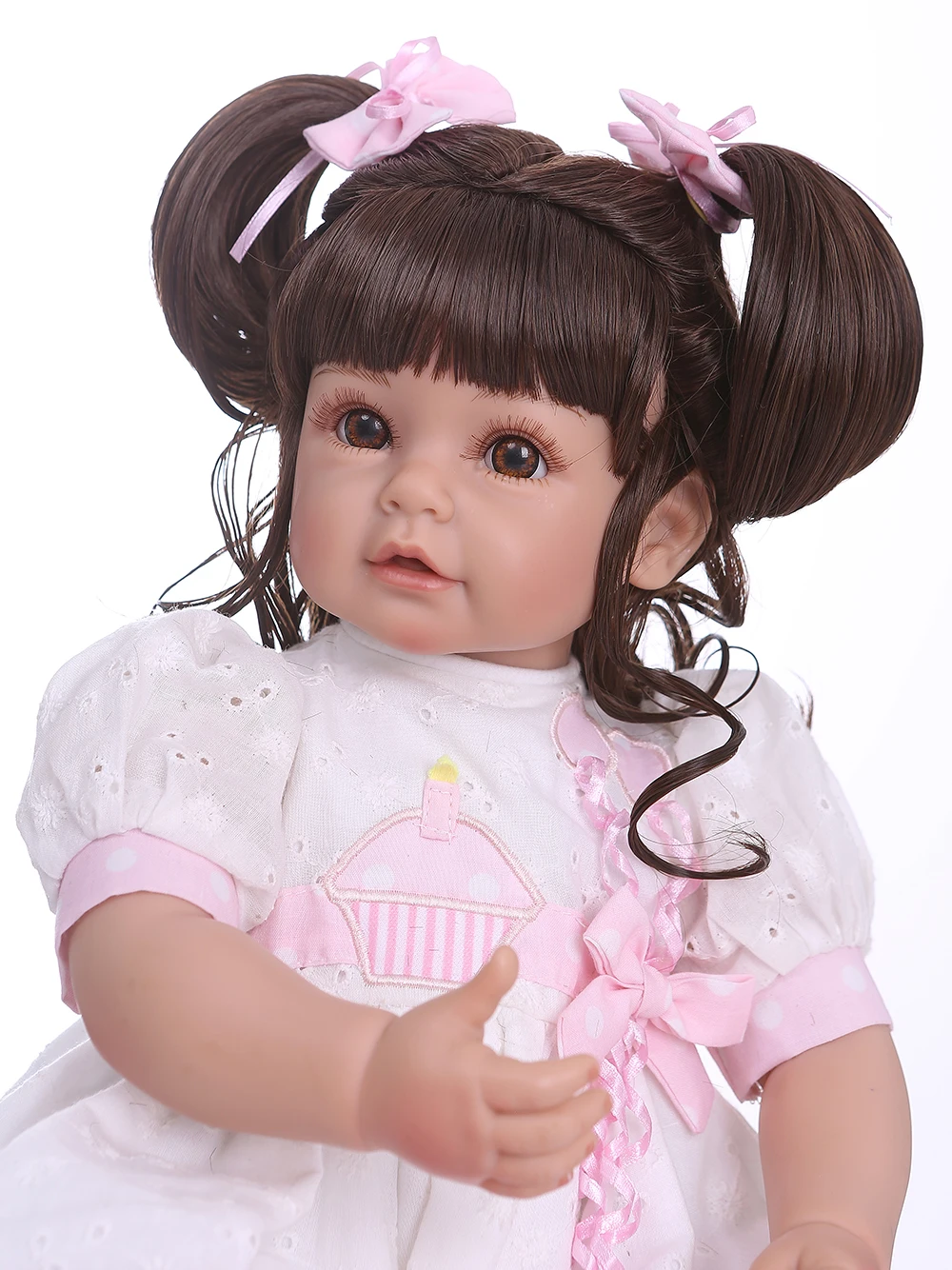 NPK 50 см очаровательные милые длинные вьющиеся волосы принцесса малыш девочка кукла силиконовая bebe Кукла реборн игрушки для детей brinquedos Adora
