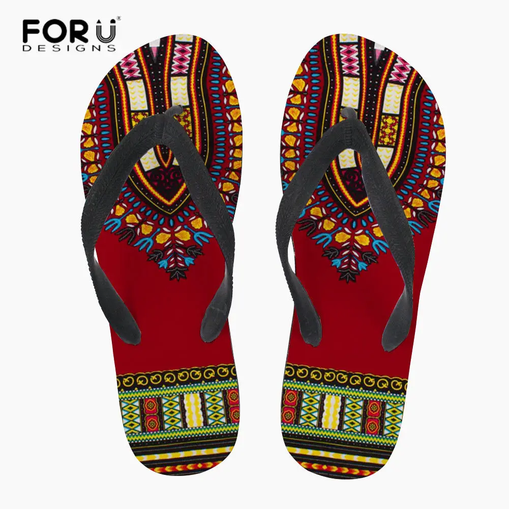 FORUDESIGNS Dashiki/модный дизайн в африканском стиле; традиционные женские летние пляжные сланцы Племенной этнический дизайн; домашние тапочки в стиле хиппи - Цвет: L4956AB