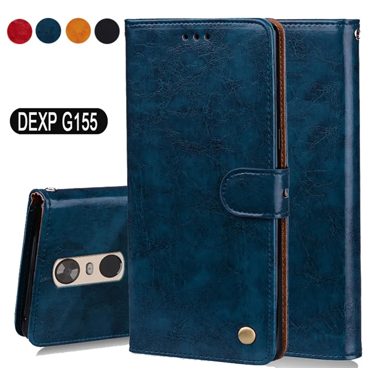 

Luxury PU Leather Slip-resistant Flip Wallet Case For DEXP G155 Book Case 5.5" Back Cover Case W02