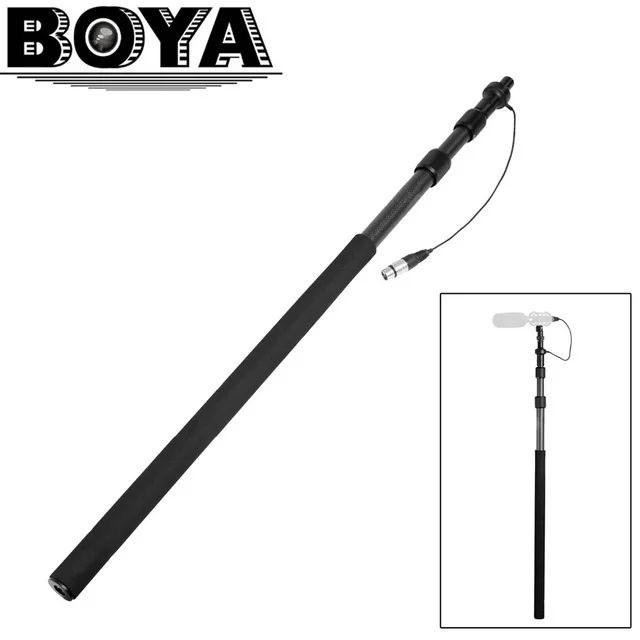 BOYA BY-PB25 из углеродного волокна микрофон бумпулы с внутренним XLR кабелем 1 м(3,3 ') до 2,5 м(8,2') микро бум полюс