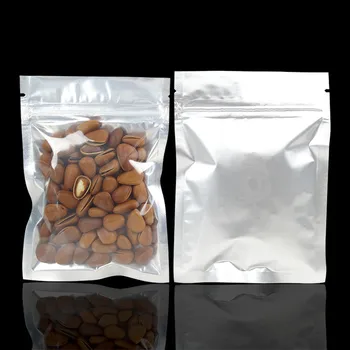 

9*13cm Silver / Clear Self Sealed Zipper Plastic Retail Packaging Pack Bag Zip Lock Storage Bag Retail Package With 100pcs/lot