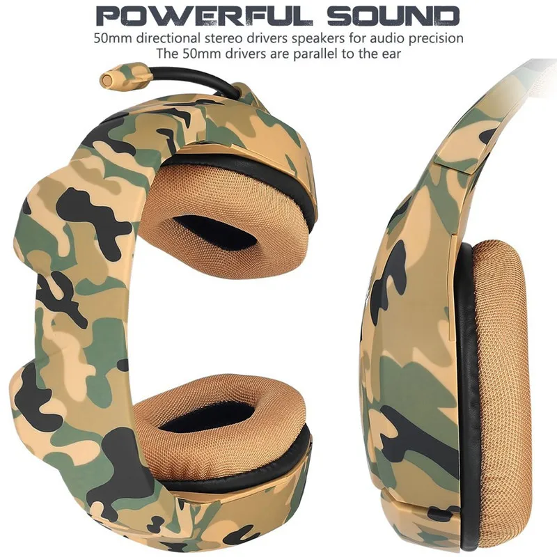 ONIKUMA K1 камуфляж PS4 игровая гарнитура шлем Бас игры наушники auriculares с микрофоном