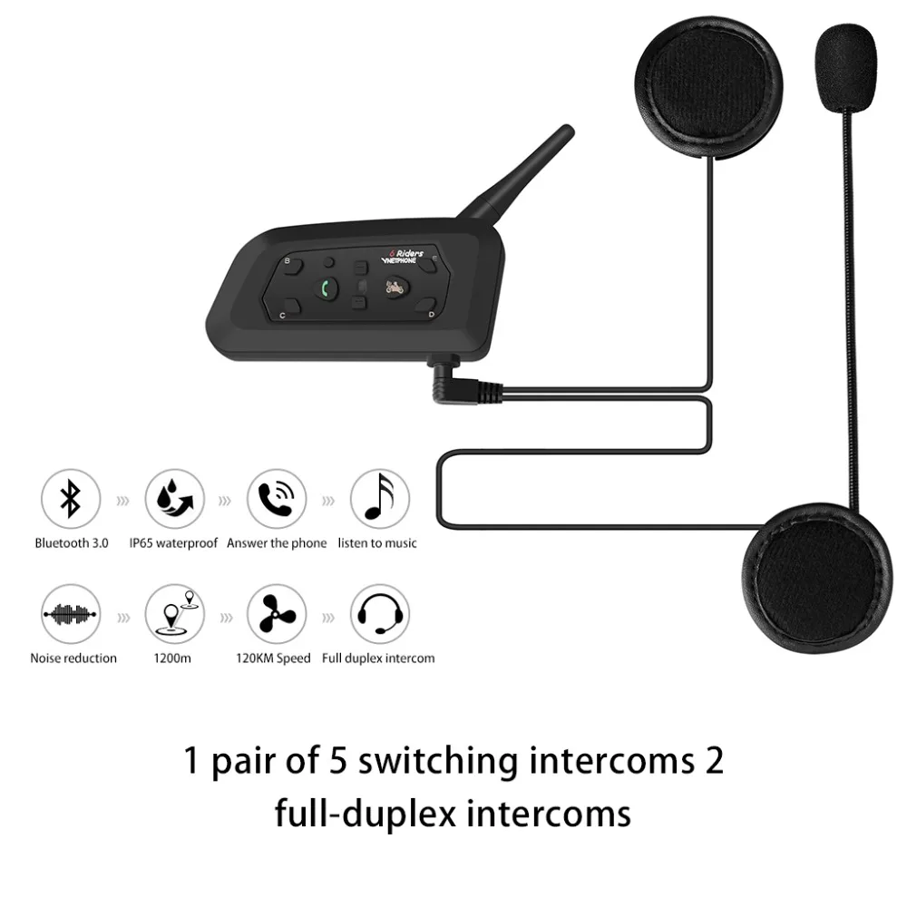 

Walkie Talkie High Power Communicator Wireless Bluethooth Motorcycle Helmet Headsets Intercom 1200m Interphone GPS MP3 1PCS