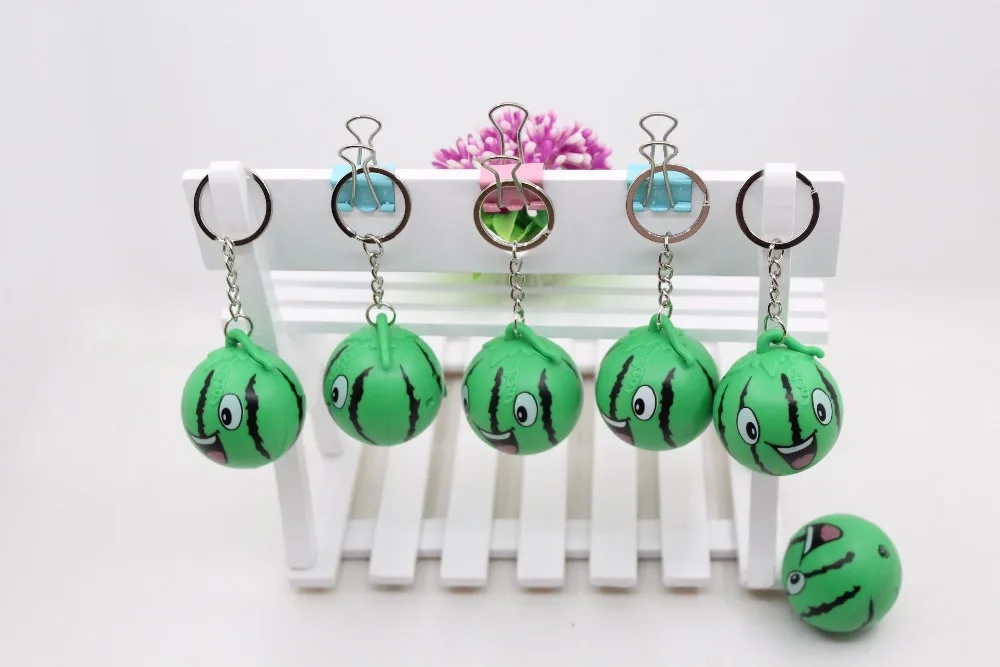 Popular new arrive water melon Keychain,Led keychain with sound,cute
