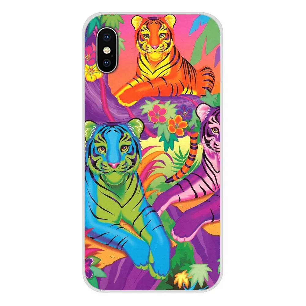 Чехол на заказ для Apple iPhone X XR XS MAX 4 4S 5 5S 5C SE 6 6S 7 8 Plus ipod touch 5 6 Rainbow Lisa Frank tiger horse dog Cat