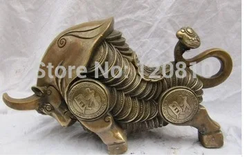 

chinese copper carved money ox statue BY EMS