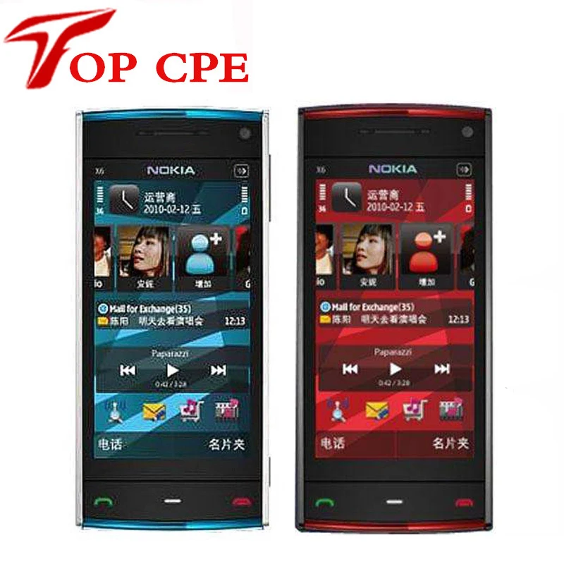 Free Shipping Original Unlocked Nokia X6 Cell Phone Refurbished 3G GPS WIFI 3 2 Touchscreen 5MP
