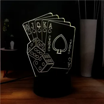 

Interesting 3D Lamp Poker Playing Card 7 Color Change Illusion Bedroom DEC Table RGB LED Mood Base Night Light Kids Holiday Gift