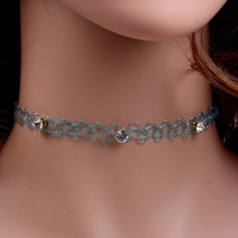 JUCHAO New Collares Vintage Stretch Tattoo Choker Necklaces For Women Girl Charm Gothic Crystal Necklace Female Wedding Gift - Image 3