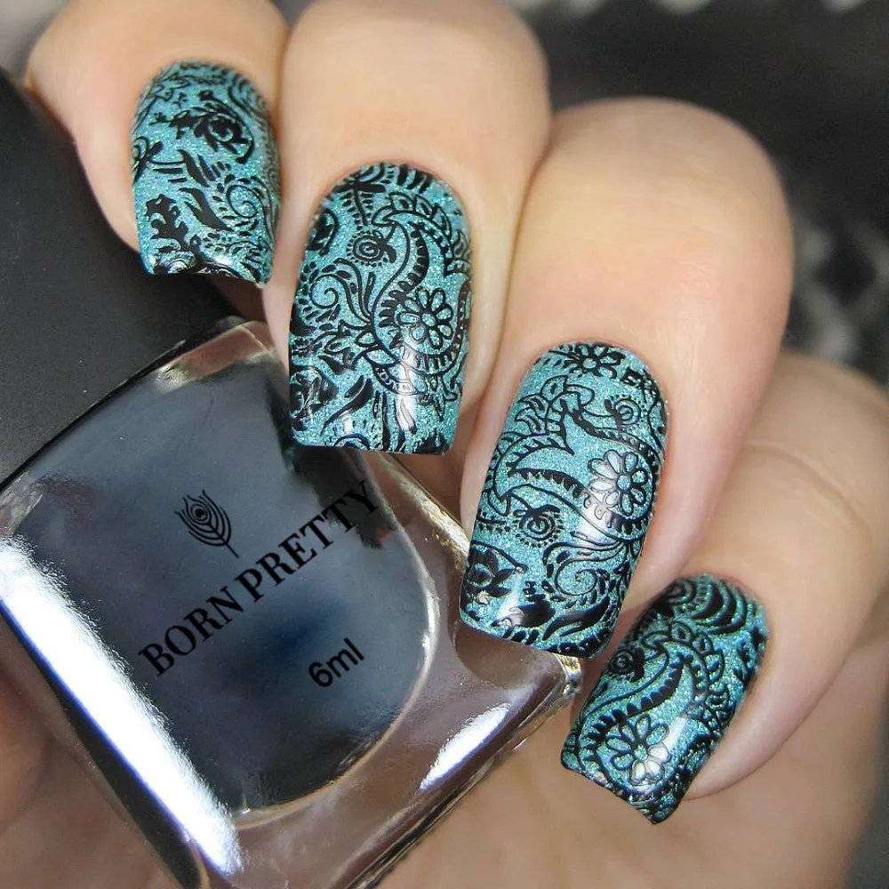 

6ml Born Pretty Nail Stamping Polish Nail Art Printing Varnish Black Manicure Plate Printing Lacquer