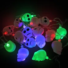 Хэллоуин забавная игрушка Дети взрослый 1 шт светильник на Хэллоуин Череп струна 16 лампочек лучший подарок на вечерние 6,20