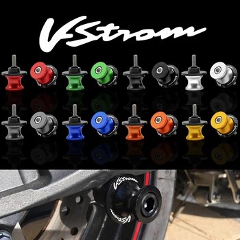 

8mm Motorcycle Swingarm Slider Spools CNC Aluminum With VStrom Moto Stand Screws For Suzuki VStrom 650 1000 ABS ADVENTURE
