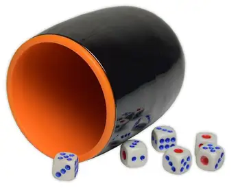 

Casino Plastic Dice Cup With 6pcs White Acrylic Dices Texas Hold'em Poker Party Game Dice Cup Game Club Bar Gambling
