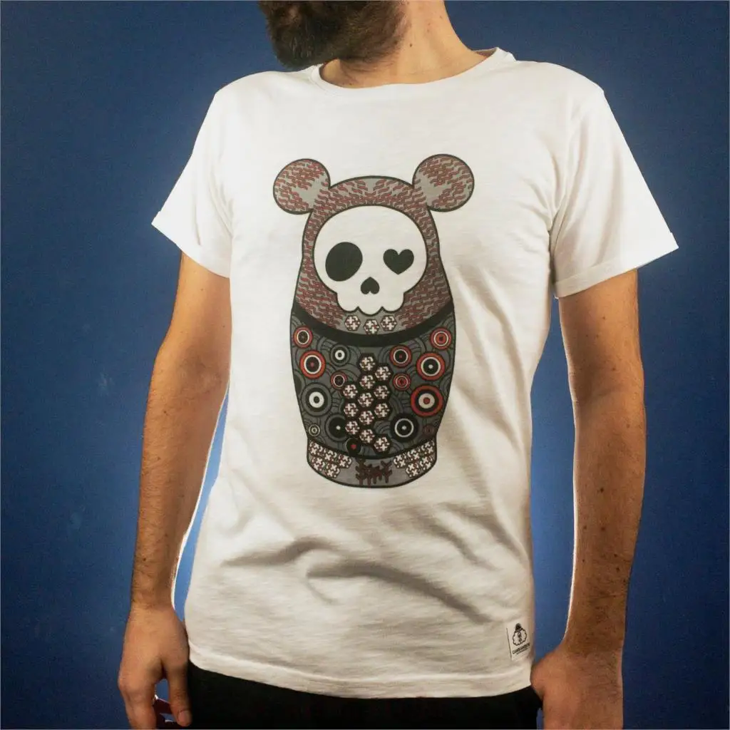 

Matoska T-shirt Matoska jersey printed man T-shirt tattoo Matoska tattoo Matrioska print Skull T-shirt
