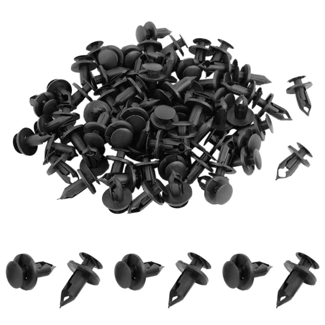 

100 x 8mm Hole Plastic Rivets Fastener Push Clips