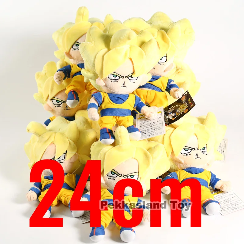 Dragon Ball Z Супер Saiyan Сон Гоку плюшевые для детей подарок на день рождения Плюшевые рисунок с куклой розничная 10 шт./лот - Цвет: Черный