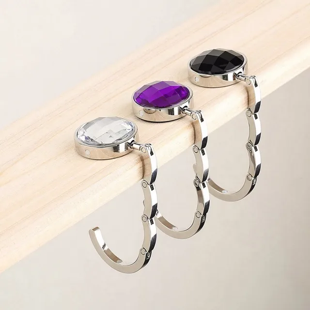 1pc Hot Portable Folding Hooks Rhinestone Alloy Purse Handbag Bag 1pc Hot Portable Folding Hooks Rhinestone Alloy Purse Handbag Bag Hanger Hook Holder Whole 8 Colors