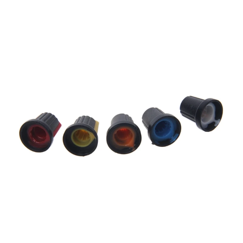 

10 Pcs Potentiometer Shaft Control Rotary Knob Cap 15mmx17mm %328&313