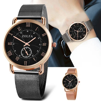 

Unisex Watch Fashion Casual Rose Gold Star Graphic Mesh Strap Crystal Analog Quartz Luxury Watch WristWatch relogio feminino