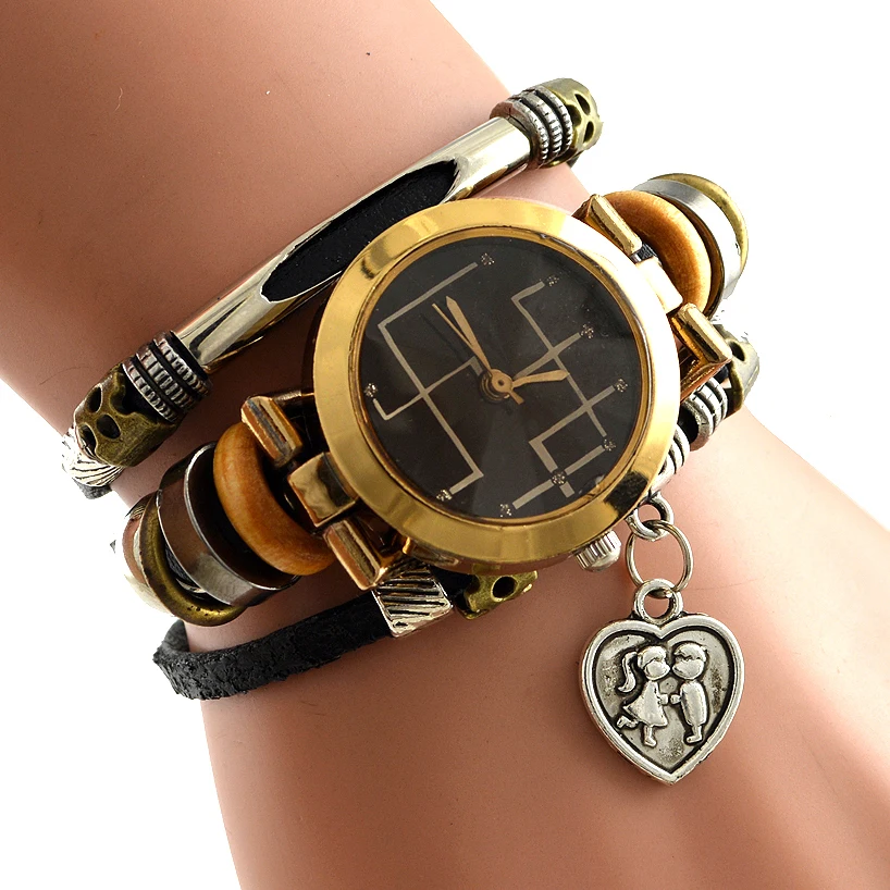 Antique Leather Bracelet Watch Vintage Women WristWatch variety of