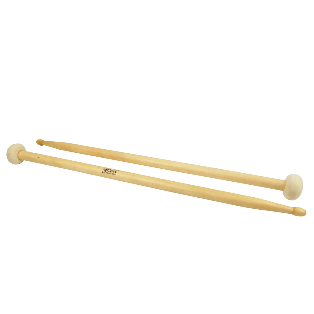1 пара барабанных палочек дуплексный молоток Гонг двухконцевые барабанные палочки фетровая головка и 5А головка для барабанные аксессуары
