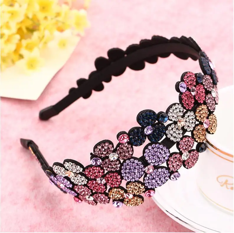 

2017 Full Rhinestone women hairbands Luxury crystal headbands exquisite flower women hair accessories head hoop
