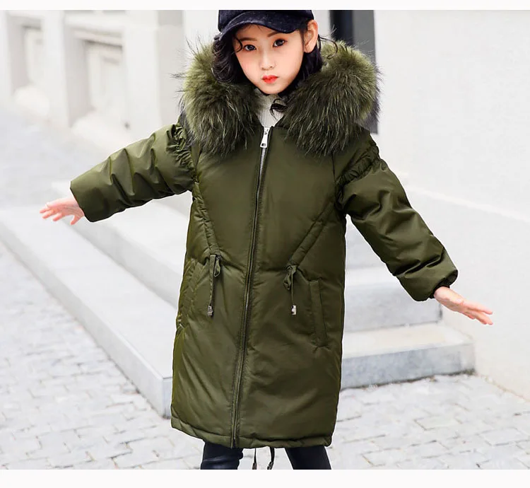 big winter jackets girls black green brown down children coats and jackets fur hooded long warm thick duck down kids outerwear 4 5 6 7 8 9 10 11 12 13 14 15 16 17 years little big girls winter jackets children girl winter coats  (11)