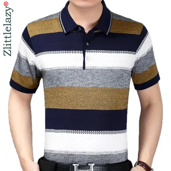 

2020 Summer Short Sleeve Knitting Polo Shirt Men Clothes Striped Fashions Polos Tee Shirts Pol Cool Mens Clothing Poloshirt 860