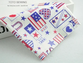 

1meter Chic Star Flag Printed Cotton Fabric Quilting Fabric patchwork Bedding Set Sewing Cloth Home Textile by meter 100cmx160cm