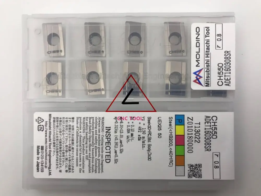 

ADET160308SR CH550 10pcs Hitachi high cutting performance CNC indexable inserts
