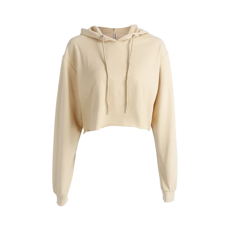 Pullovers Hooded Cotton Women's Hoodies Long Sleevele 3 Colors Solid Casual Female Sweatshirt Short Tops 2017 Women's Clothing (24)
