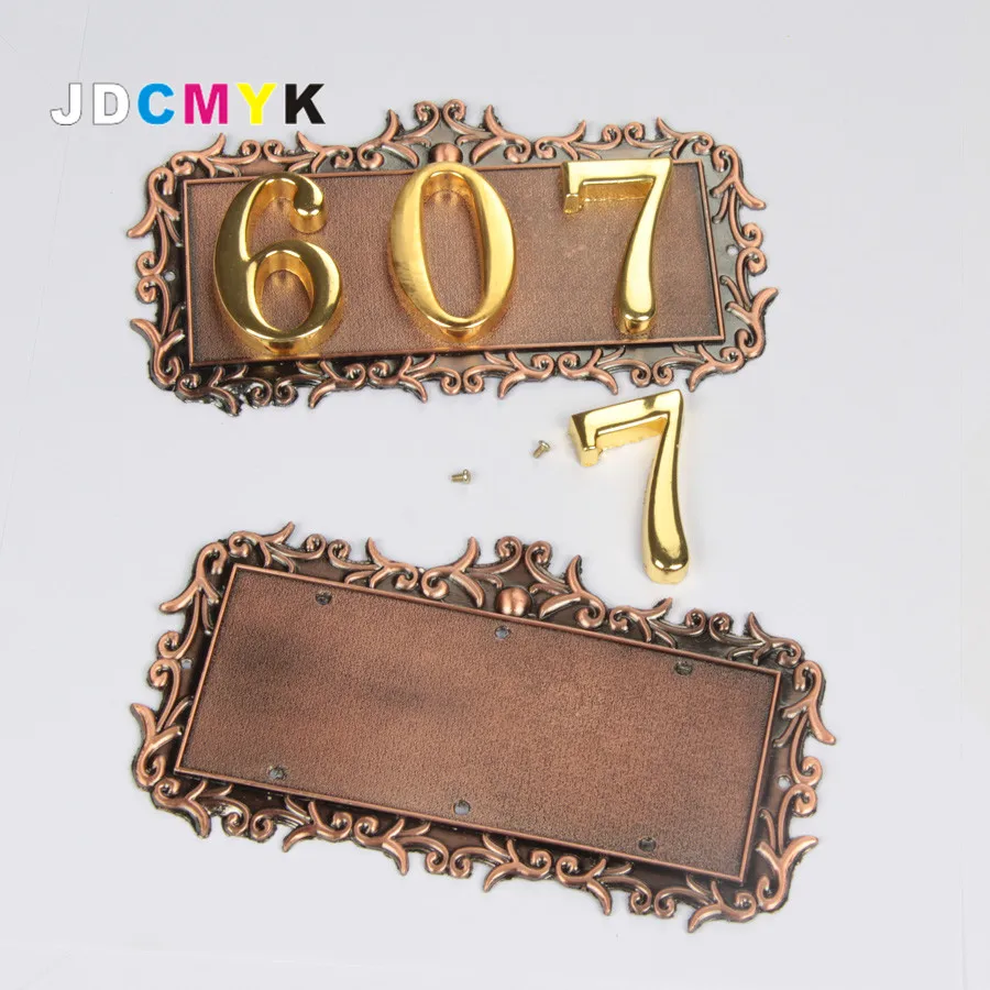 Gold color Zinc alloy Metal door sign,90*155mm, house sign,top grade