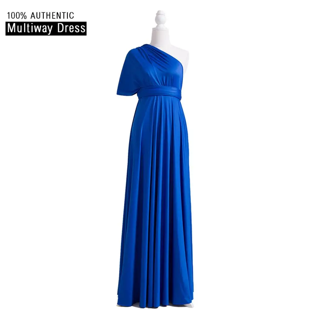 Royal Blue Оранжевое платье подружки невесты многоканальное платье бесконечное длинное платье макси-платье-трансформер с бретелькой на одно плечо - Цвет: Royal Blue