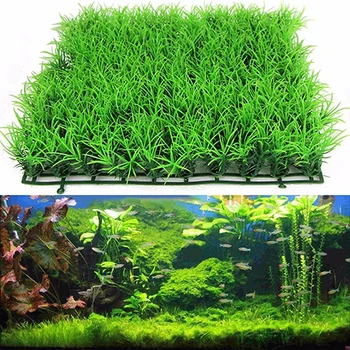 

Artificial Water Aquatic Green Grass Plant Lawn Aquarium Fish Tank Landscape