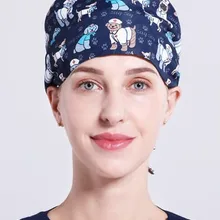 Хирургическая шапочка для докторов и медсестер Операционная шляпа для стоматологистов ветеринарная больница с милым принтом Рабочая шляпа