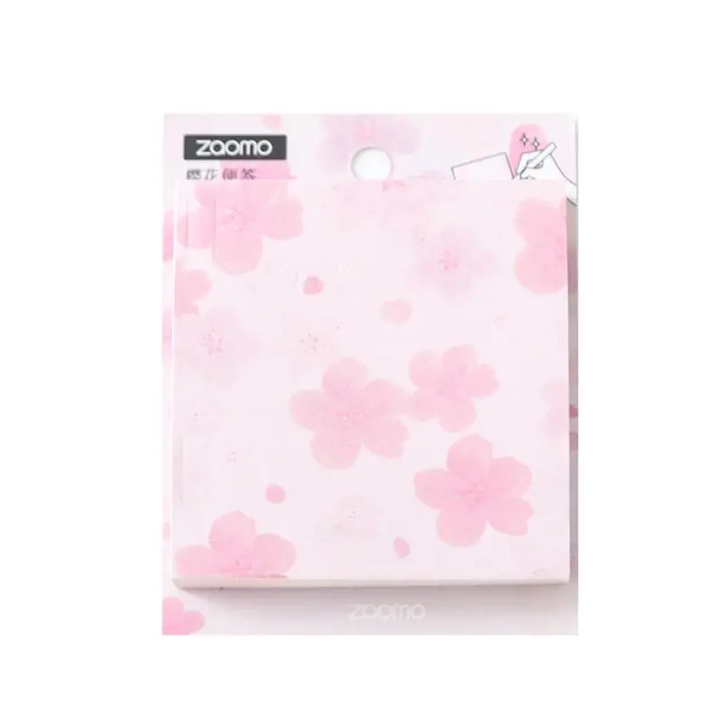 

Portable Sticky Note Memo With Pink Sakura Cherry Blossom Pattern For Reminding Plan Schedule Writing Supply