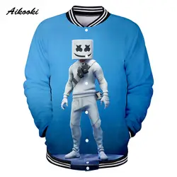 Aikooki Marshmello 3D форма мужская бейсбольная куртка/для женщин известный певец Marshmello мальчик/куртка для девочек 3D полная печать синий дизайн