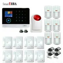 SmartYIBA 3G WIFI GPRS SMS Wireless Home Security Sistema de Alarme Contra Roubo Alarme Sirene Sem Fio Kits de Controle Remoto APLICATIVO Holandês voz