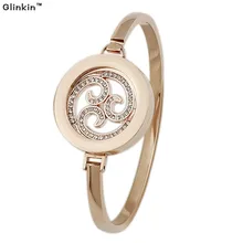 Rosa Brazalete de Oro de Pulsera Brazalete de Acero Inoxidable 2016 Nueva Llegada para 25mm Mi Disco Moneda Monedas Bangles Pulseras mujeres