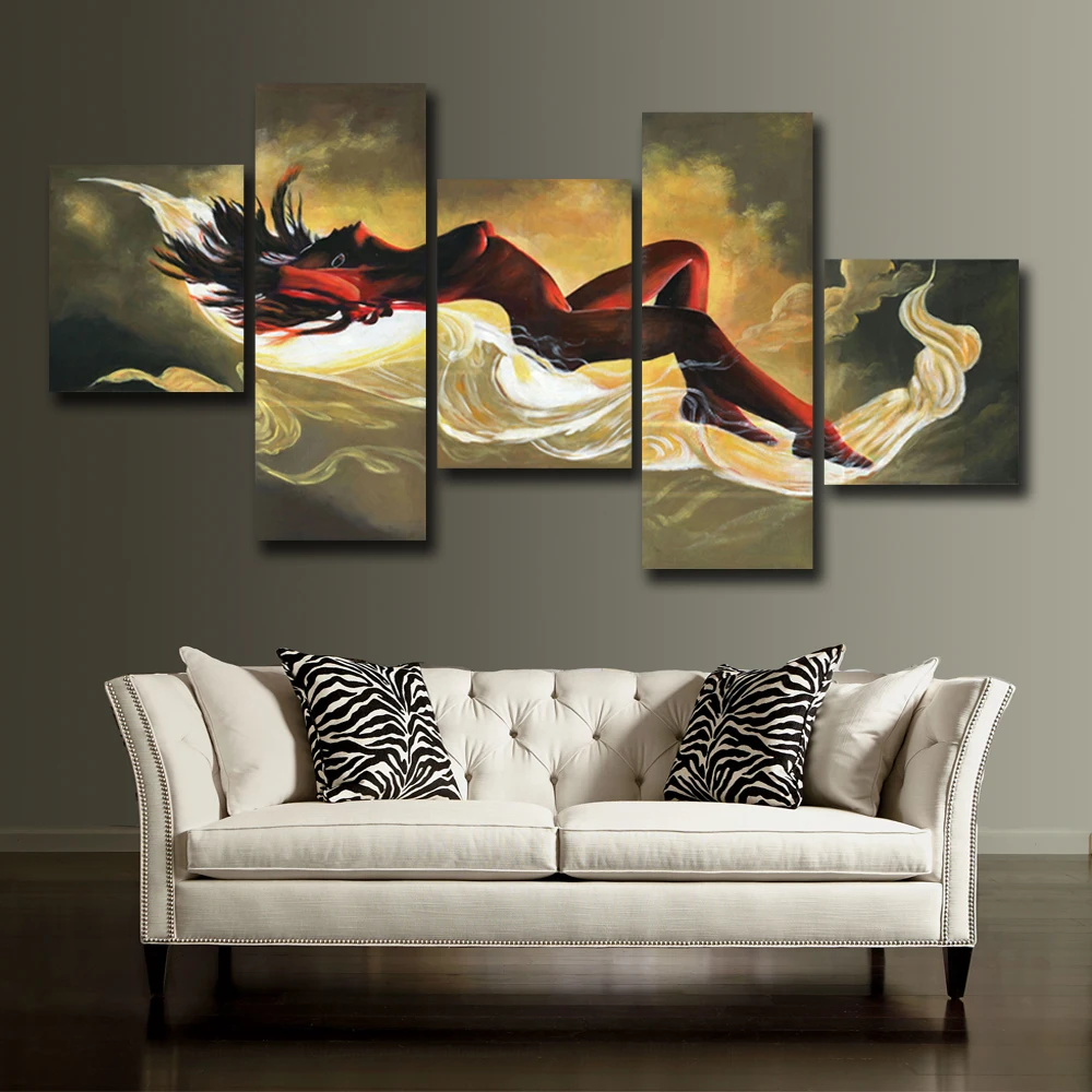 5 piece canvas art hand painted oil painting on canvas Decorative