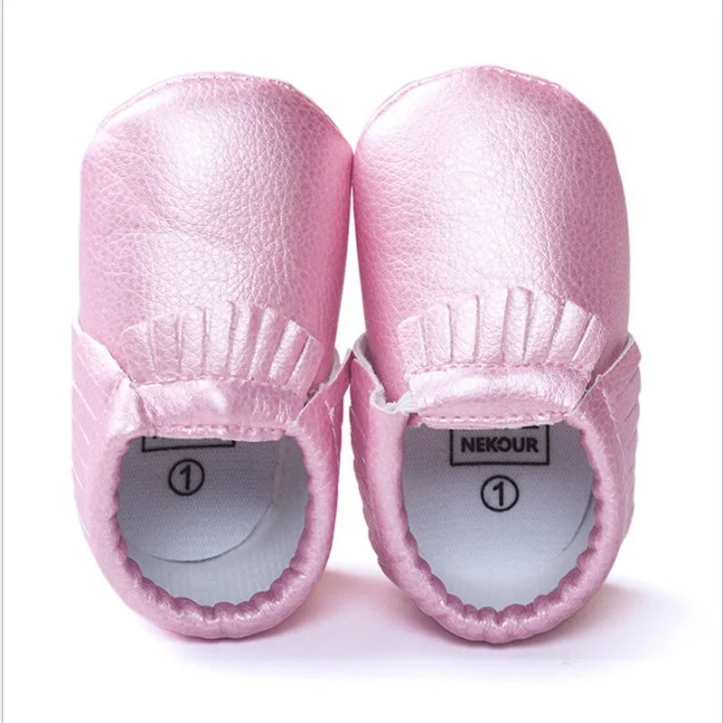 PinkTasselsr PU Leather Baby Shoes Baby Newborn Shoes Soft bottom Shoes