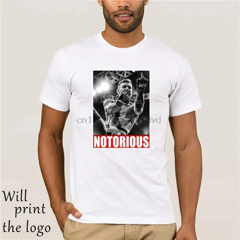 Мужская футболка Конор Макгрегор Notorious Fook You логотип забавный дизайн черная