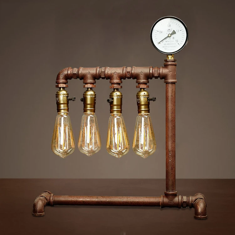 2016 New creative Vintage table lamp 3 heads. industrial water pipe lamp desk light LOFT beside light bed room study lighting 2016 New creative Vintage table lamp 3 heads. industrial water pipe lamp desk light LOFT beside light bed room study lighting